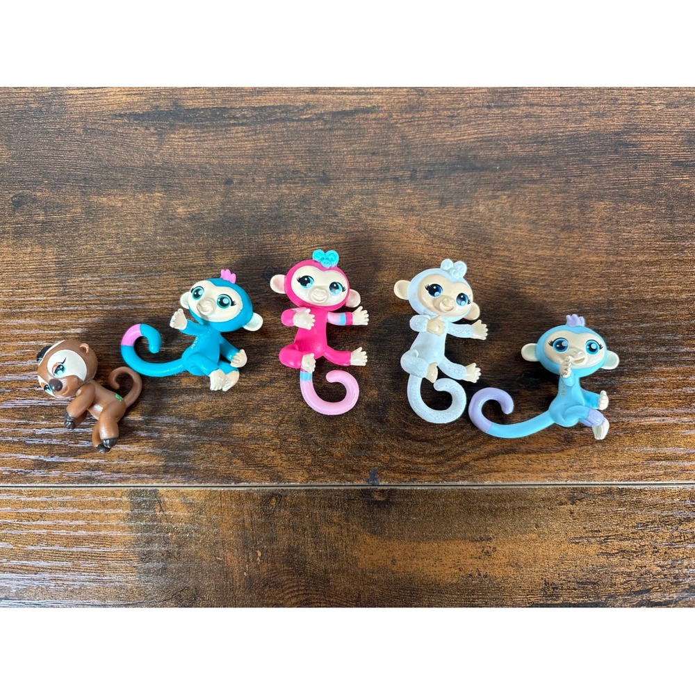 WowWee Fingerlings Mini Monkey Figures Lot of 5‎